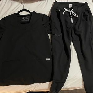 Figs scrubs set. Black xsmall